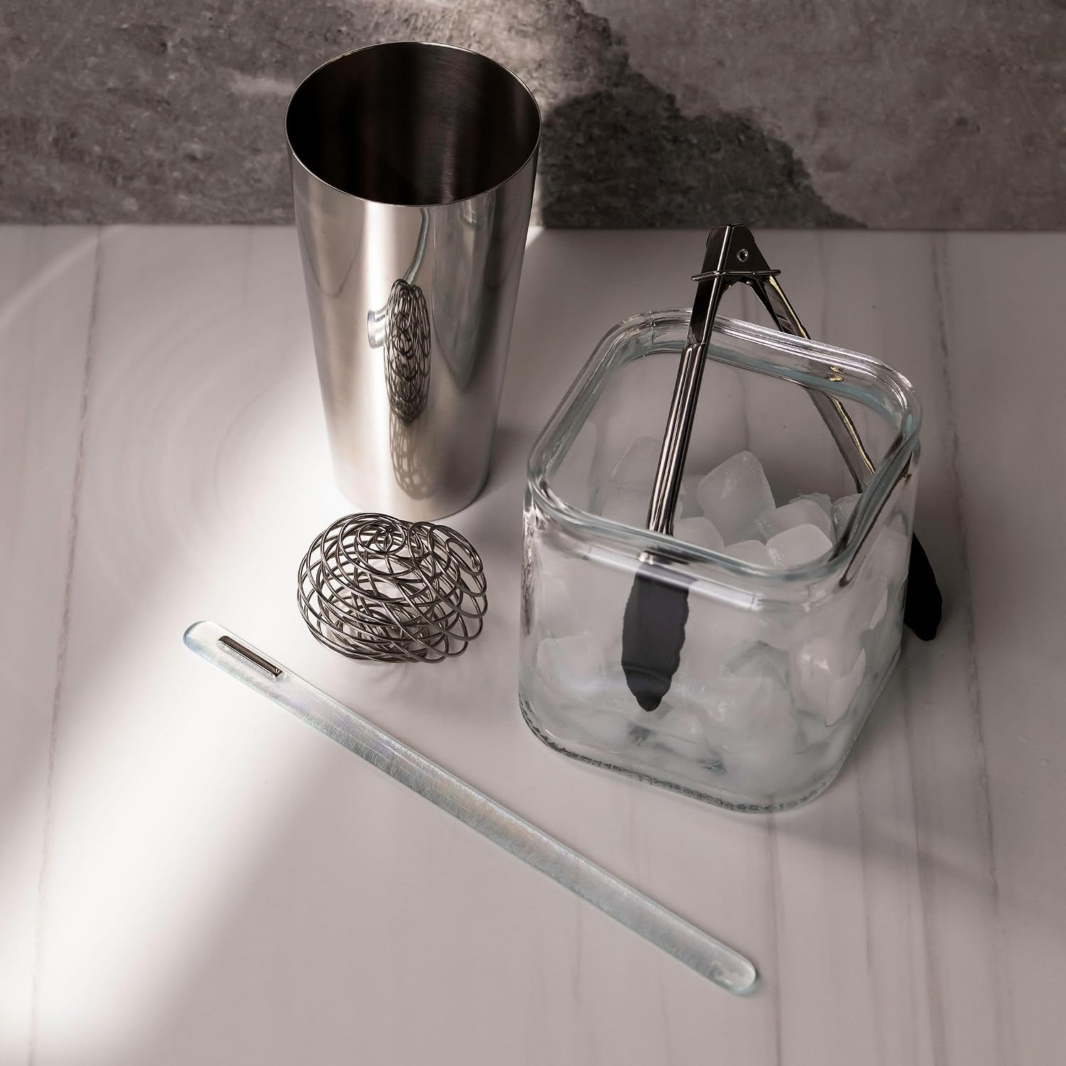 Handmade Iridescent Glass Swizzle Stick – 10.5 Inch Long Cocktail Stirrer & Pitcher Stirring Rod with Platinum Luster Accent - Deluxe Mixology Bar Tool, Canadian Made Luxury Gift