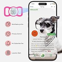 Vista 4 de WhoseID Etiqueta para perro con código QR con NFC, etiqueta de identificación personalizada de mascota, etiqueta de identificación de perro
