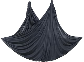 Deluxe L:5.5 Yards W:3 Yard Pilates Yoga Flying Swing Aerial Yoga Hammock Silk Fabric for Yoga Bodybuilding(5mx2.8m)