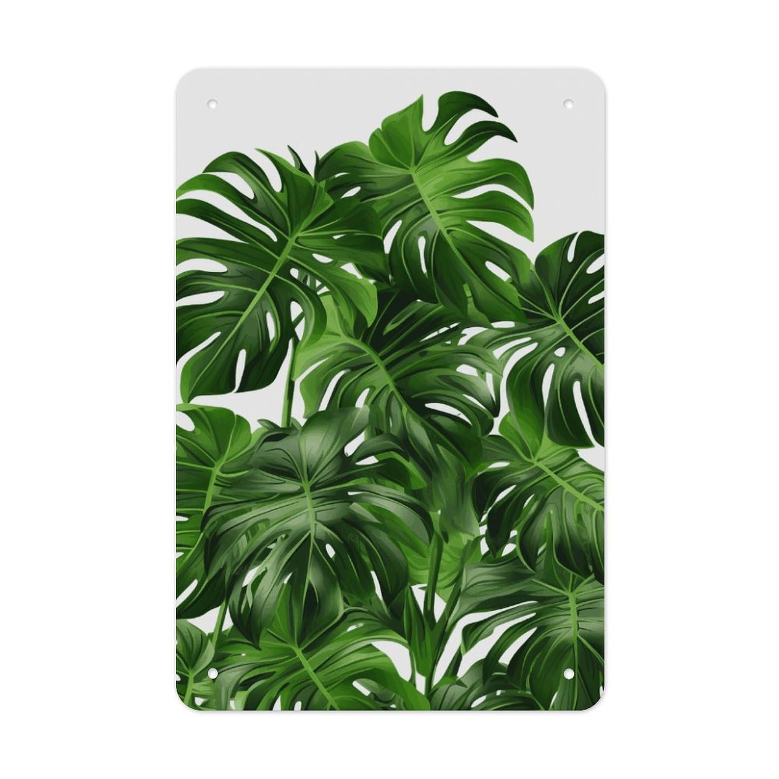 QMNLKH Monstera Deliciosa Banana Palm Plaques for Wall Decor, Personalized Metal Tin Sign for Home, Multifunctional Poster for Office, Fashion Painting for Hallway, Wall Art Pictures, 7.9x11.8Inch