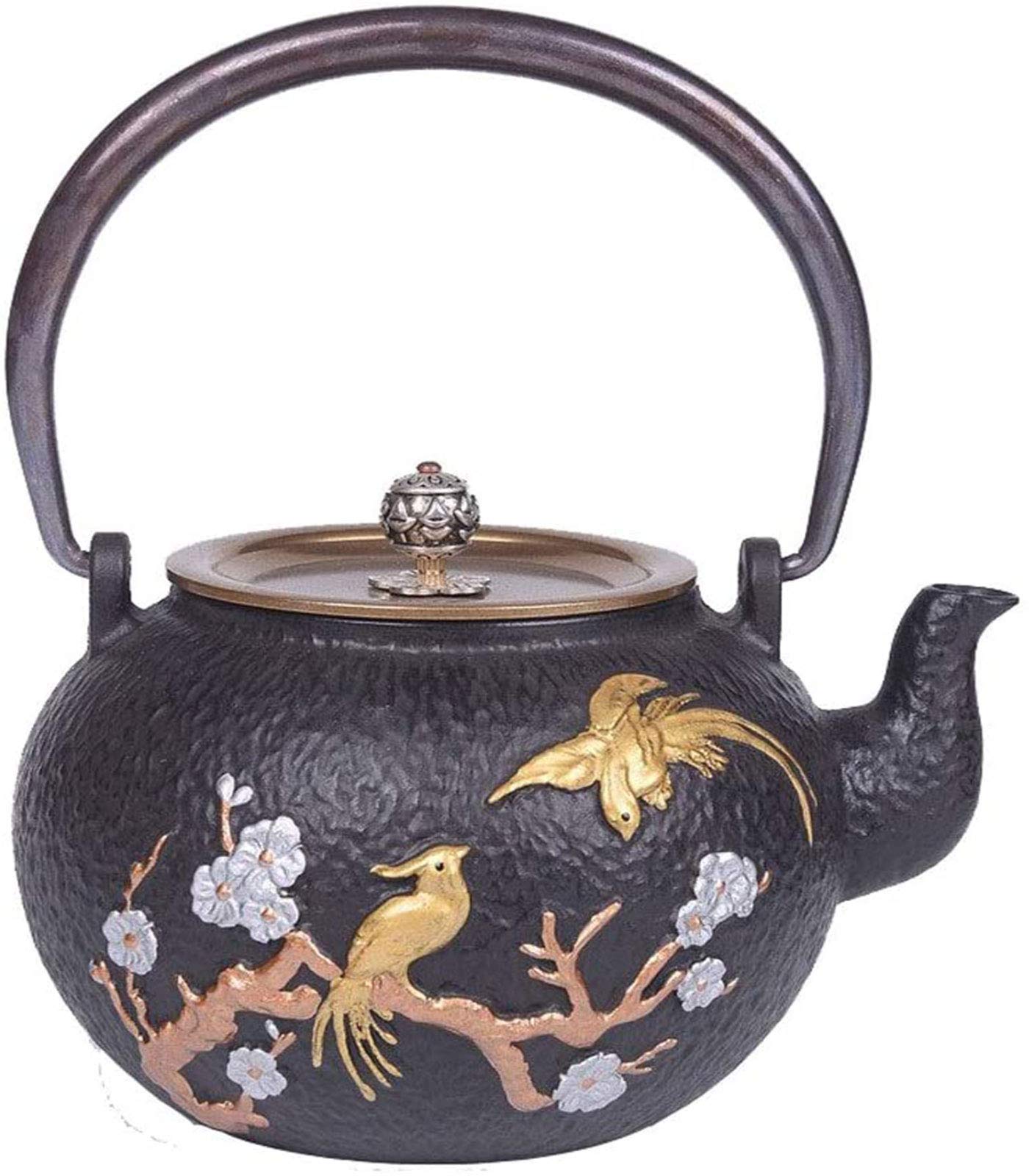MGEMJMJ Cast Iron Tea Pots Tetsubin Teapot Stove Kettle For Green Tea Or Tea Bags 1.2L