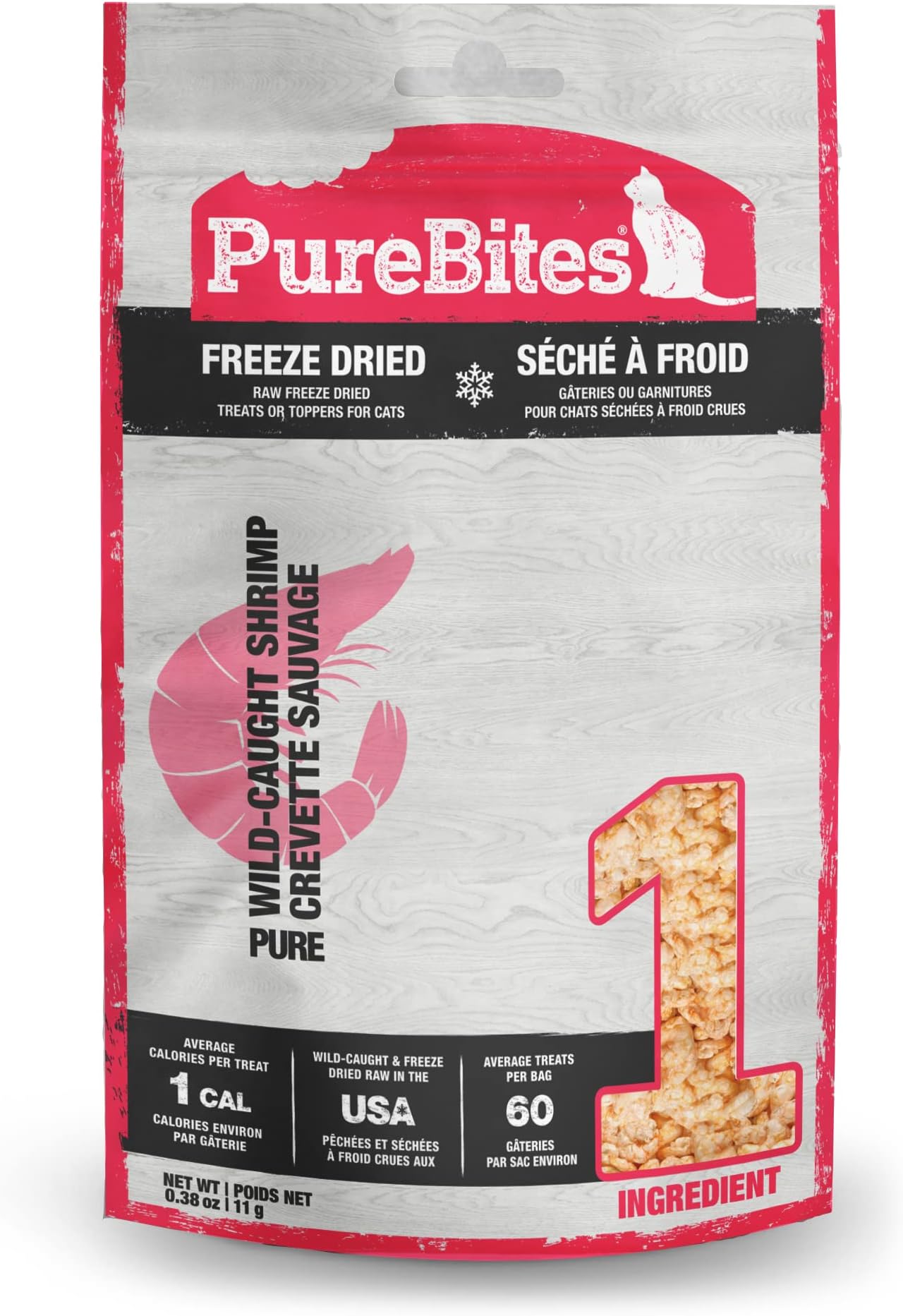 PureBites Freeze Dried Salmon Cat Treats 11g | 1 Ingredient | Made in USA (Packaging May Vary)