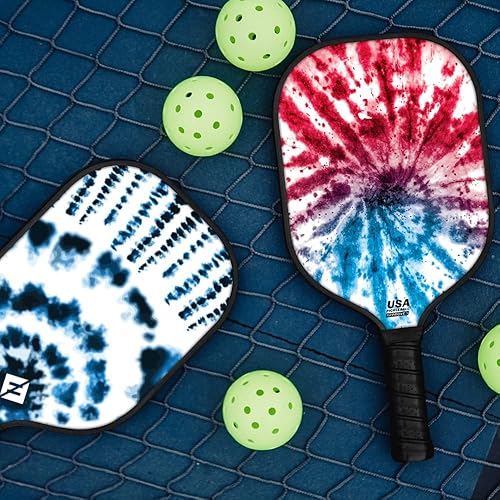 Juego de 2 palas de pickleball Juego de regalo de raqueta de pickleball Tie Dye Textura para un giro máximo Aprobado por Pickleball de Estados