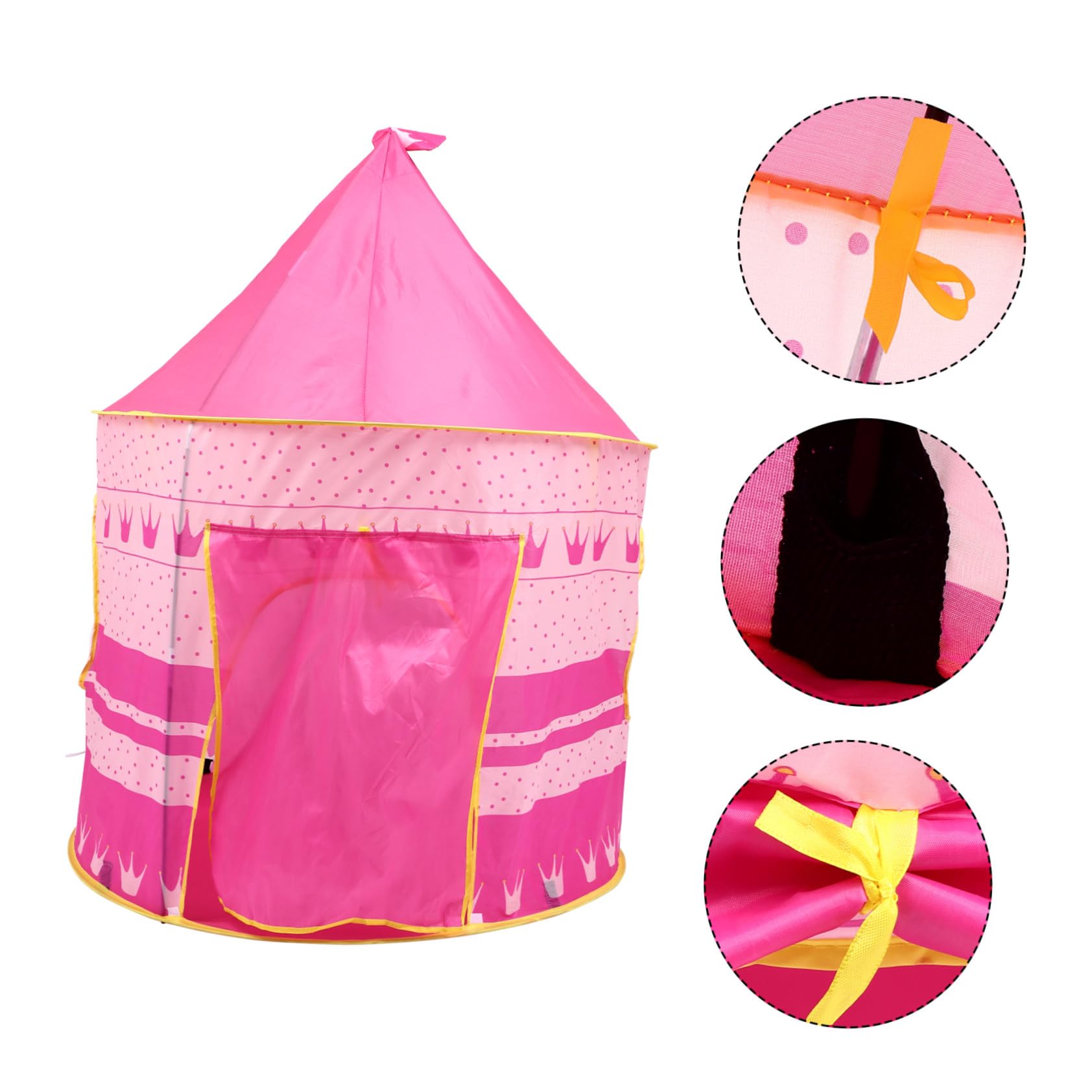Casetta da Gioco per Bambini Rosa con Porta Arrotolabile | Rifugio Gioco per Ragazza da Esterno, Facile da Trasportare, Adatta a Playroom e Giardino, Pratica da Spostare