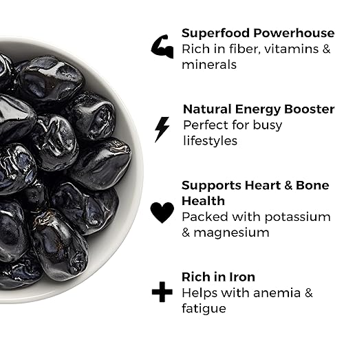 Miniatura 3 de Dátiles Ajwa Premium 1.1lb (500g) – Halal, Vegano, Superalimento sin gluten | Bocadillo de azúcar natural con alto contenido de fibra | Alimento