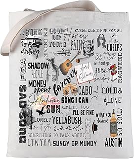 LEVLO Country Music Canvas Tote Bag Singer Song Fans Gift Western Music Concern Merchandise