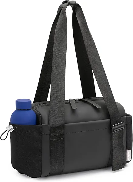 SKYSPER Small Gym Bag for Women - Mini Tote Bag with Wet Compartment, Lightweight Waterproof Gym Duffle Bag for Sport, Commute, Fashion & Cute & Compact Bag for Girl (Black)