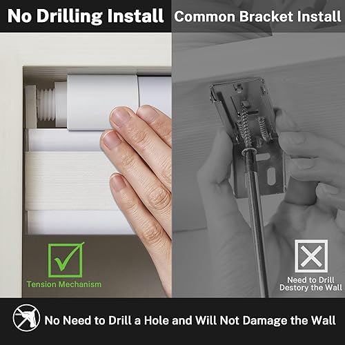 Miniatura 4 de MiLin Persianas celulares sin cordones sin cordones, sin herramientas, sin taladro, para ventanas de interior, persianas magnéticas para puertas,