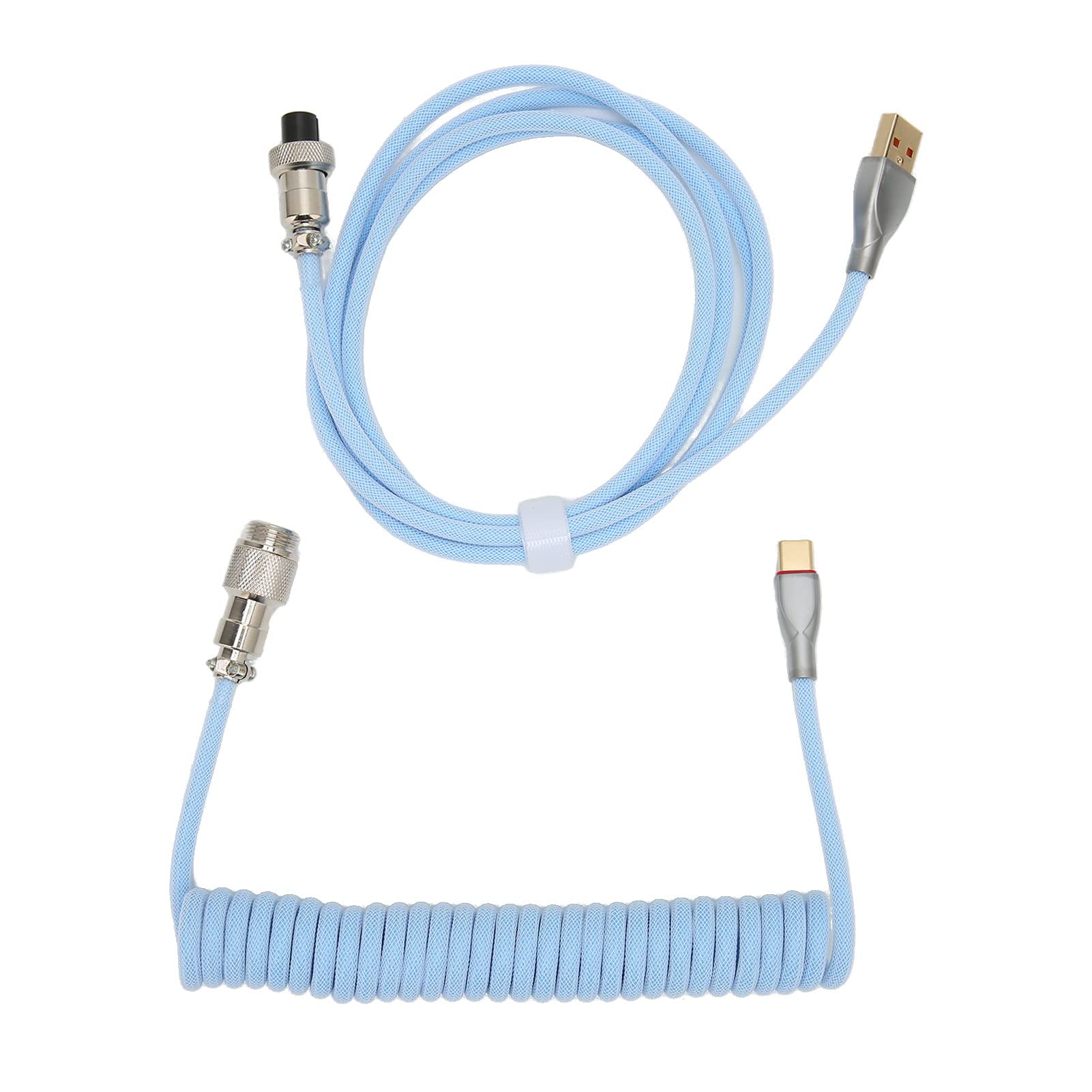Custom Coiled Keyboard Cable, Mechanical Keyboard Cable for Most USB C Mechanical Gaming Keyboards (Blue)