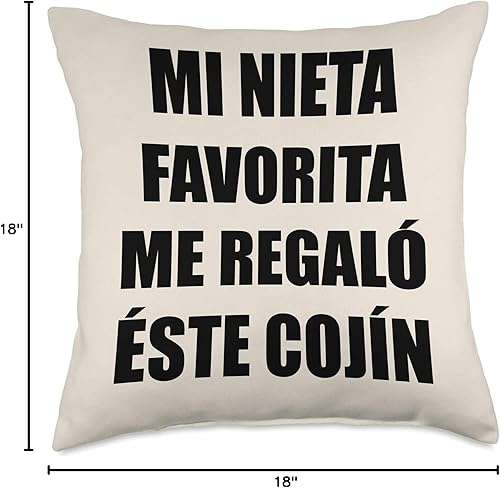 Miniatura 4 de Regalos Graciosos en Español Regalo para Abuela o Abuelo - Cojin de Nieta Favorita, 18x18, Multicolor