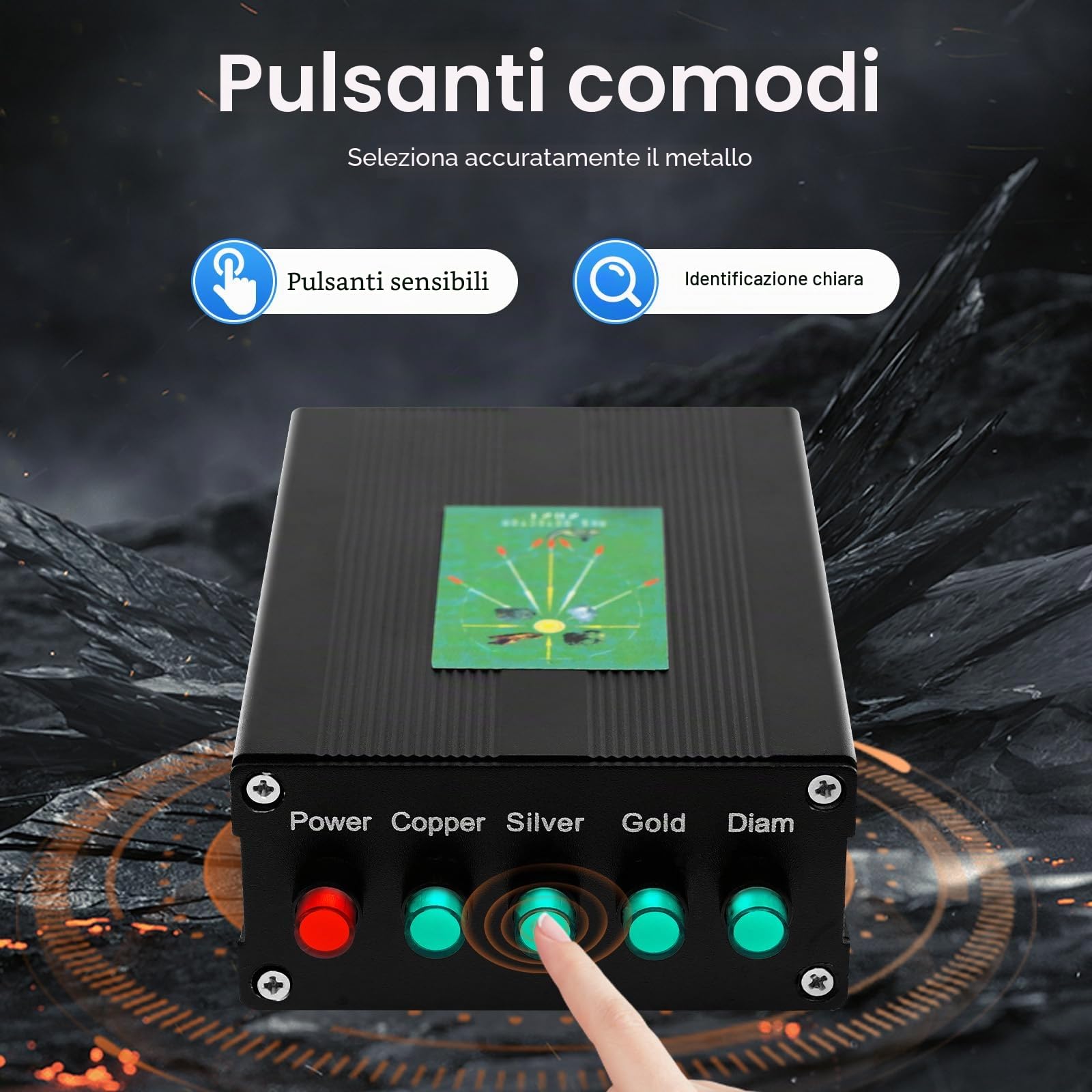 Metal Detector Professionale, Portata 1000m, Profondità 20m, Batteria Ricaricabile al Litio,Alta Precisione per Oro e Metalli, Rilevatore d'oro