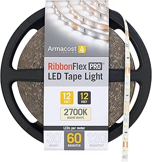 Armacost Lighting RibbonFlex Pro 12V White LED Strip Lights 60 LED/m, 27...