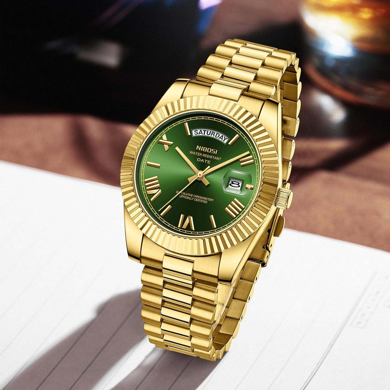 NIBOSI Men Watches Analog Quartz Stainless Steel Rose Gold Silver Watches for Men Waterproof Business Classic Desiger Wrist Watch with Day Date