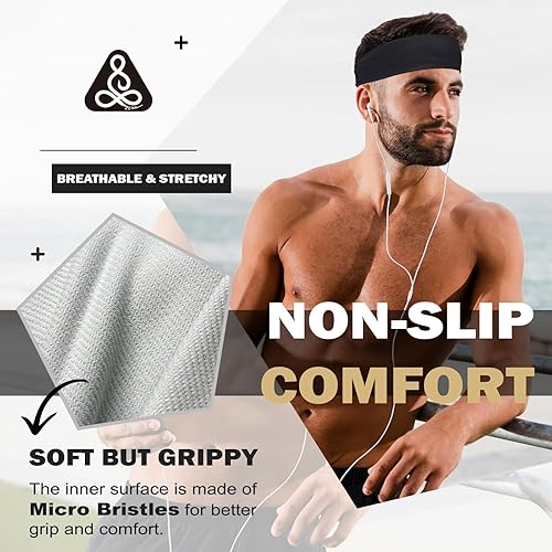 Miniatura 3 de ZENSOUL Sports Headbands for Men, Sweat Bands Headbands Men, Moisture Wicking Workout Headband, Mens Headband Sweatband for Running, Basketball,