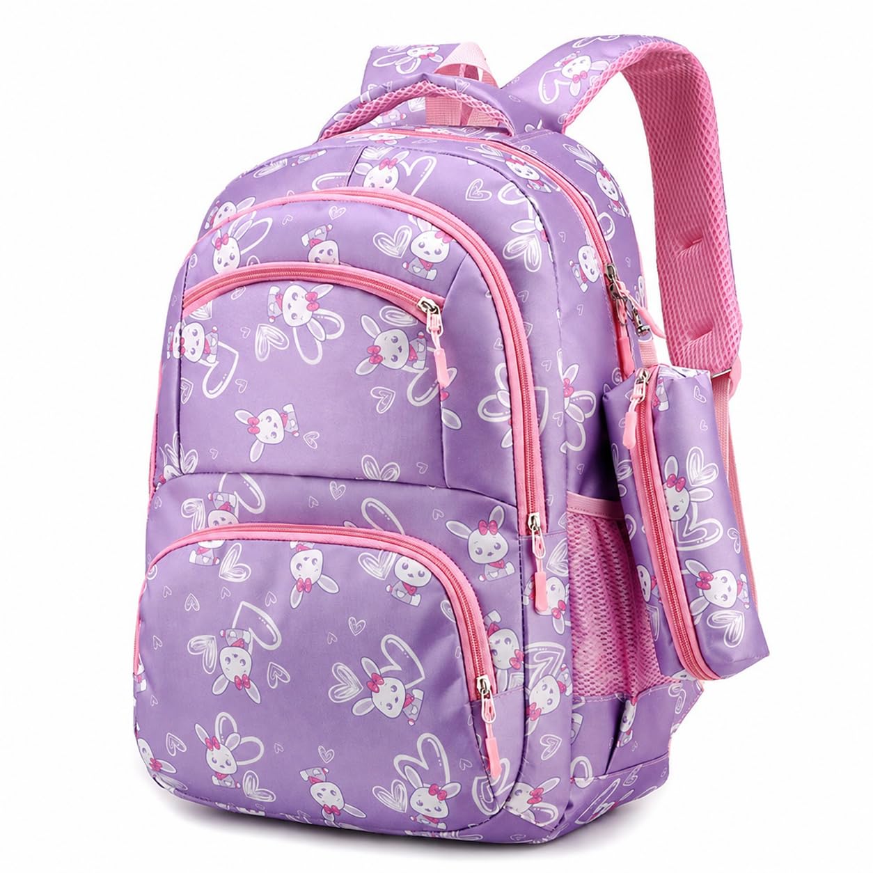 Kids School Backpack for Girls with Pencil Pouch, Lightweight Water-Resistant School Bag, Spacious Book Storage, Adjustable Padded Straps for All-Day Comfort, Purple-image-25
