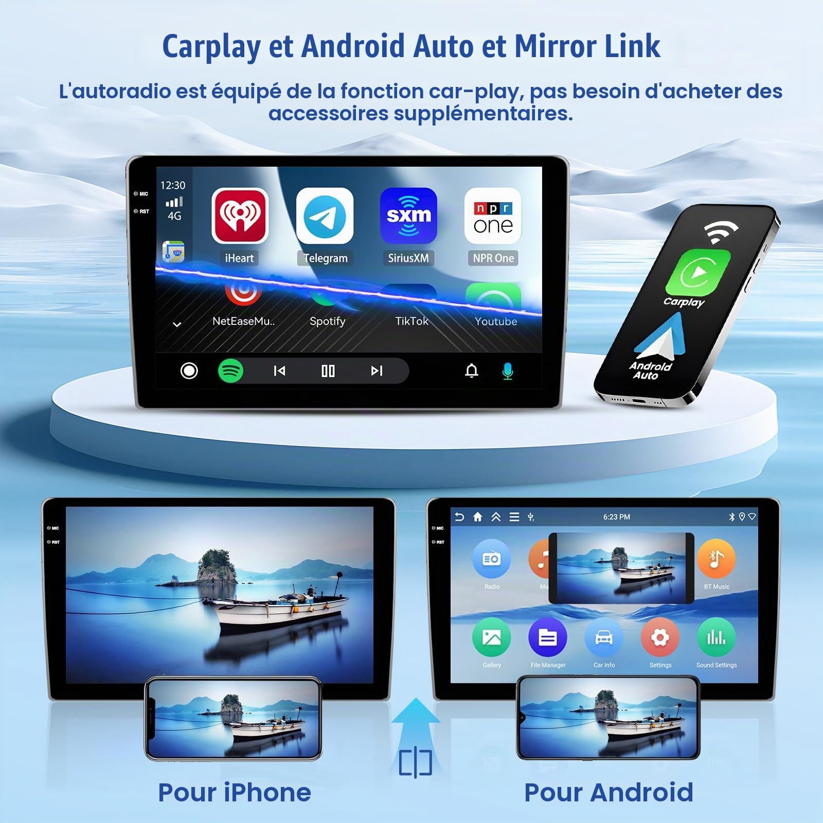 4+64G Inefala Android 15 Autoradio pour Peugeot 308 408 2007-2015 avec 9''Incell Écran Tactile,Carplay Voiture Android Auto sans Fil,Autoradio Bluetooth avec Caméra de Recul GPS WiFi RDS/FM EQ SWC MIC