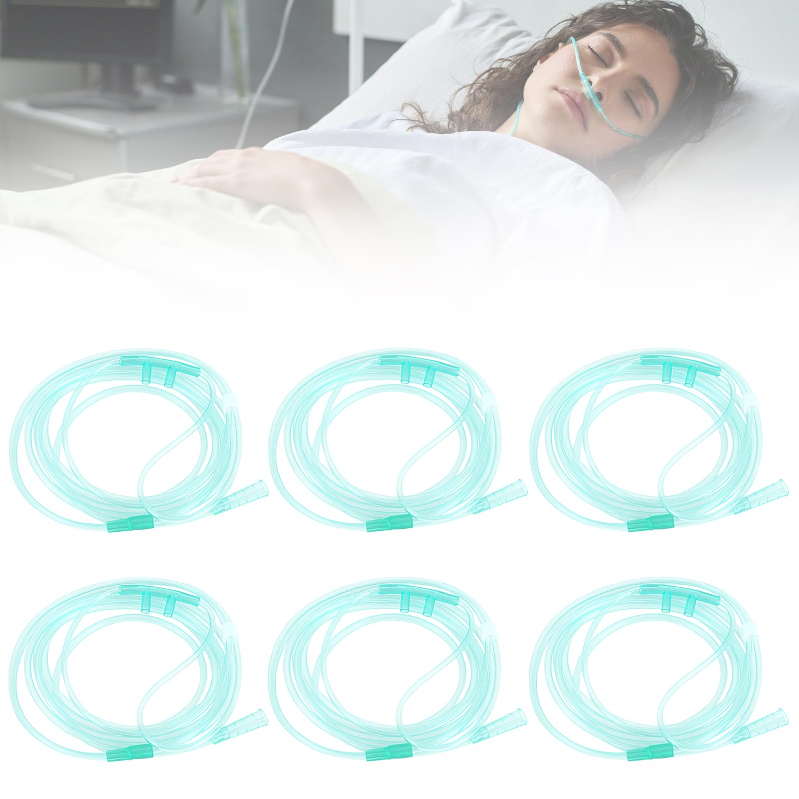 Lot de 6 Tube D'alimentation en Oxygène: Tube D'oxygène Nasal en Silicone Transparents, Tuyau O2 de 5 m pour La Thérapie Respiratoire et Les Appareils d'Inhalationion (Interface 8mm)