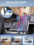 Chargeur de voiture sans fil, montage automatique de voiture 15W/10W/7.5W Chargement rapide Air Vent Car Phone Mount Compatible avec iPhone 17 16 COMMISSION ÉCONOMIQUE POUR L'EUROPE Pro/12 Pro Max/12 pro/12/11 Series, Samsung Galaxy-Dark Noir
