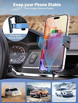MOKPR Wireless Car Charger, 15W Car Phone Holder Wireless Charger Auto-Clamping Wireless Car Phone Charger Fast Charging Air Vent Car Phone Holder for iPhone 17/16/15/13/12&Samsung Galaxy (Black)