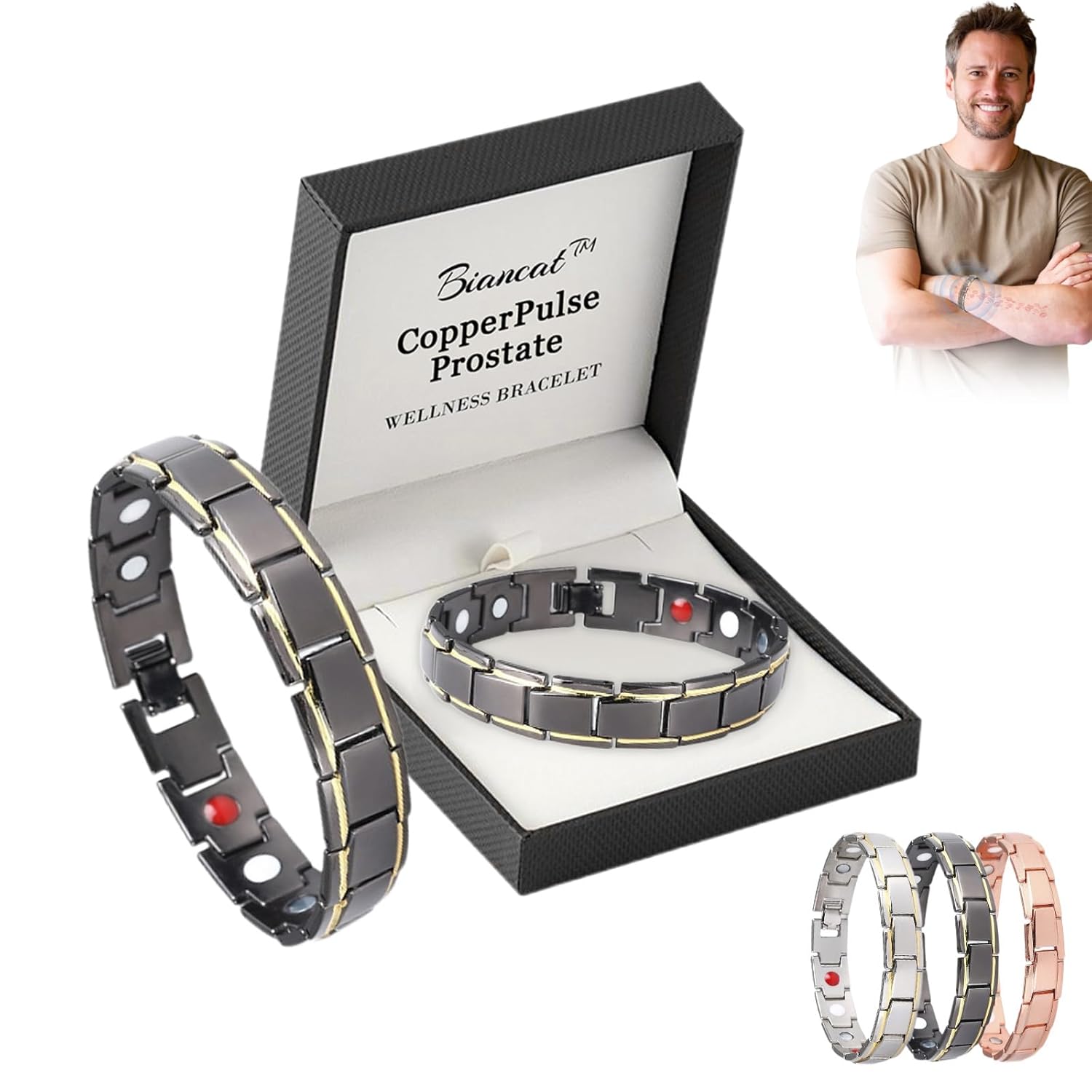 Faixa de Bem-Estar Próstata Copper Pulse Pro - Bandas Magnéticas de Cobre para Saúde Excepcional da Próstata