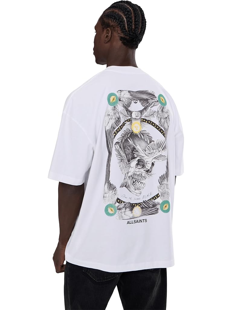 White AllSaints Mysteries Short Sleeve Crew