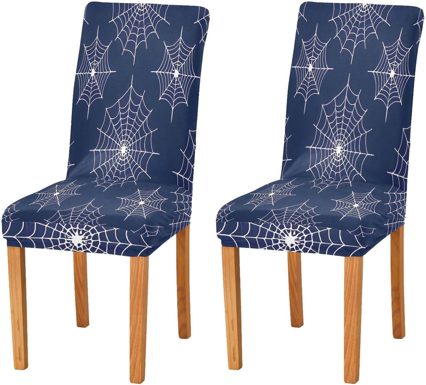 ALAZA Chair Covers for Dining Room, Cobweb Pattern Stretch Chair Cover Sets Chair Protector Removable Washable for Ktichen Restaurant Hotel