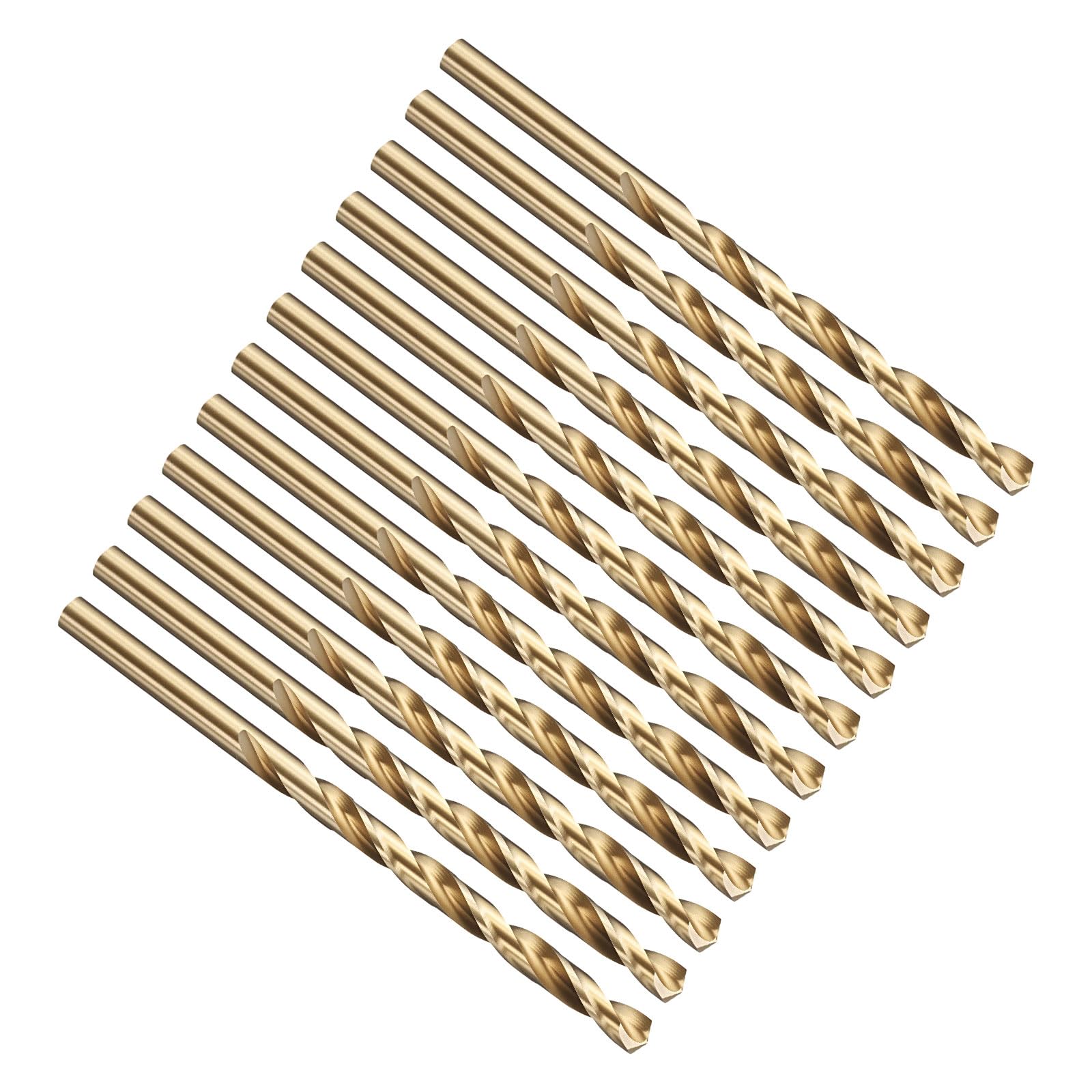 PATIKIL #11 Drill Bit, Jobber Straight Shank M2 High-Speed Steel 135° Gold Finish for Stainless Steel Hard Metal - 12 Pack — image 1