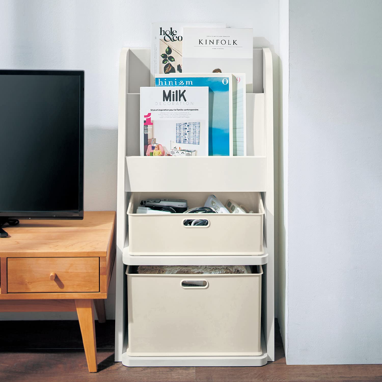 Amazon.co.jp: [ベルメゾン] 絵本ラック おもちゃ 収納 ボックス