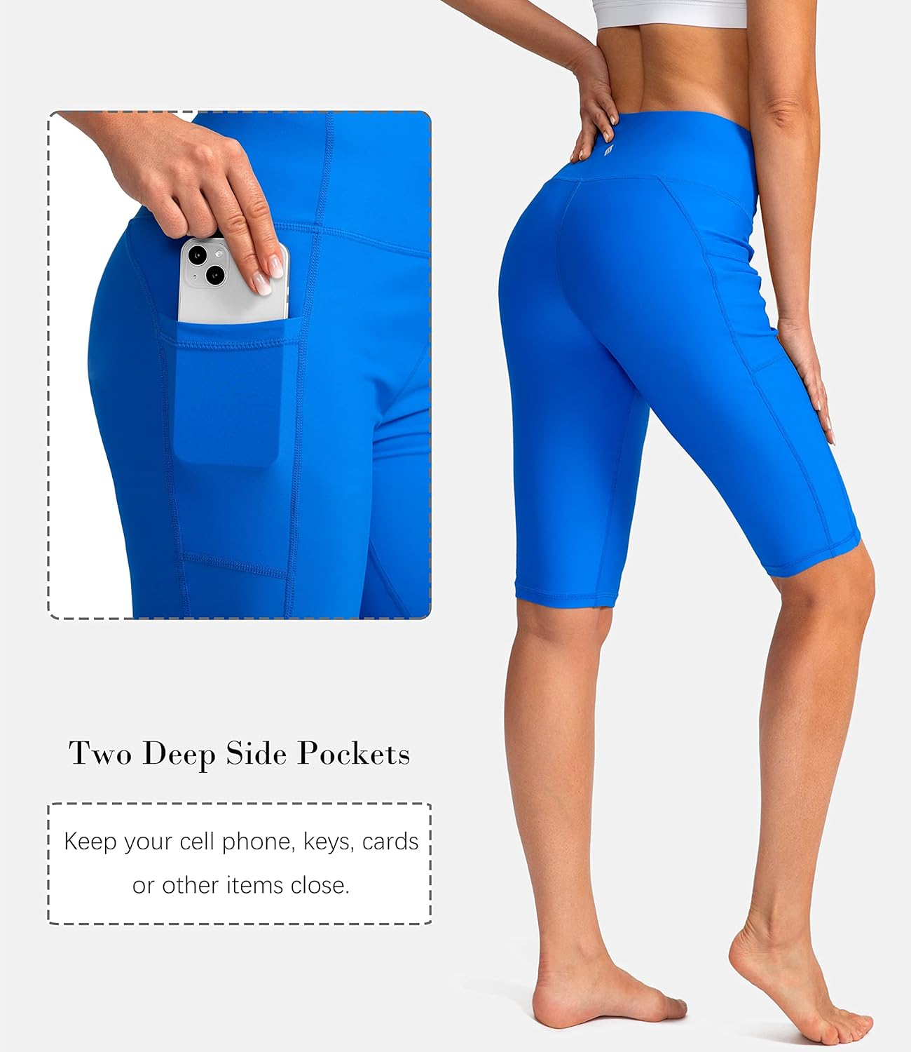 SANTINY Women's 8''/12'' High Waisted Swim Shorts with Pockets UPF50+ Long Board Swimming Shorts for Women with Liner - Image 4