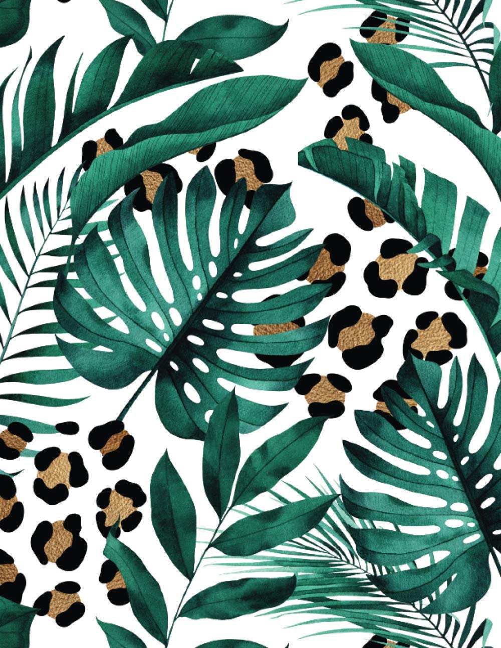 Five Year Planner: Monthly Logbook and Journal, 60 Months Calendar. Tropical Plants Cheetah Cover (2021-2025 Planner, Size: 8.5x11)