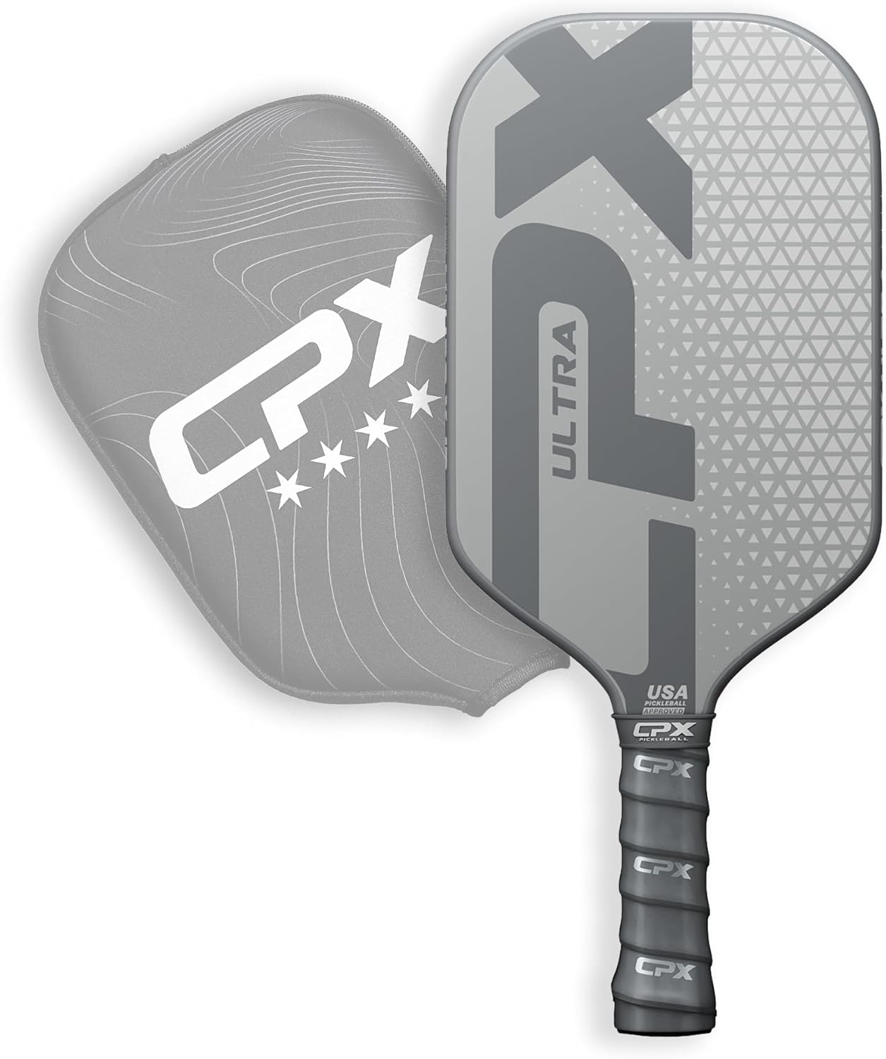 CPX Ultra Series Fiber-Reinforced Friction Surface Pickleball Paddle - 16mm Polypropylene Honeycomb Core, Lightweight for Speed