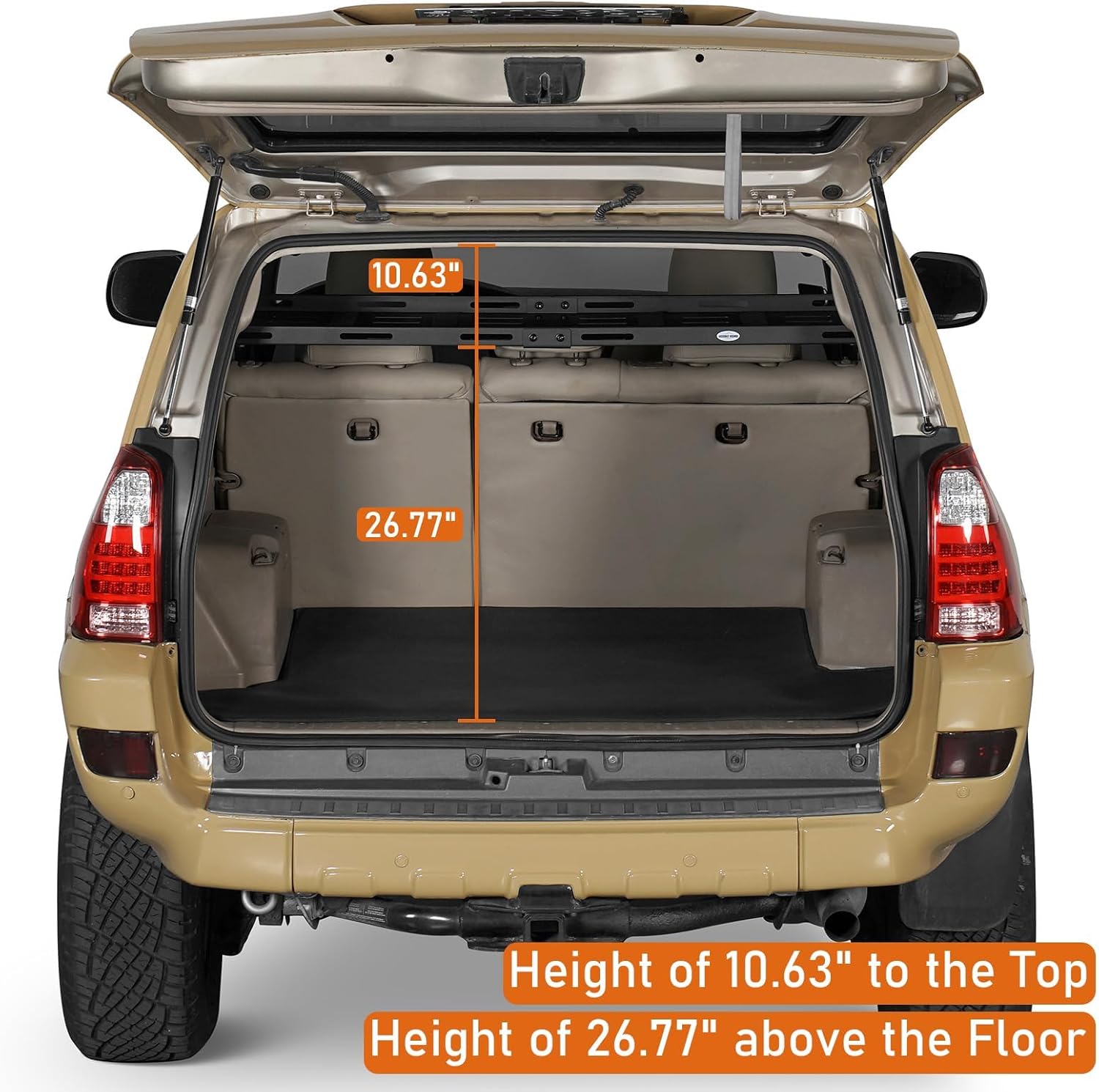 Hooke Road 4Runner Trunk Organizer Cargo Storage Rack for 2003 2004 2005 Toyota 4Runner 4th Gen, Rear Window MOLLE Panel Shelf for Overland Camping Gear