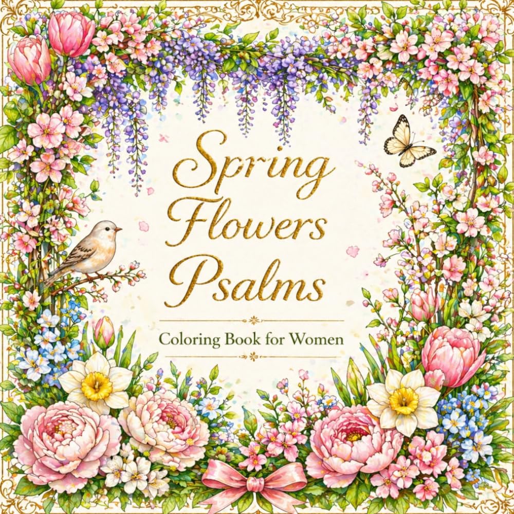 Spring Flowers Psalms Coloring Book for Women: A Beautiful Christian Coloring Book Filled with Spring Flowers, Scripture, and Peaceful Inspiration (The Seasons in Psalms and Flowers)