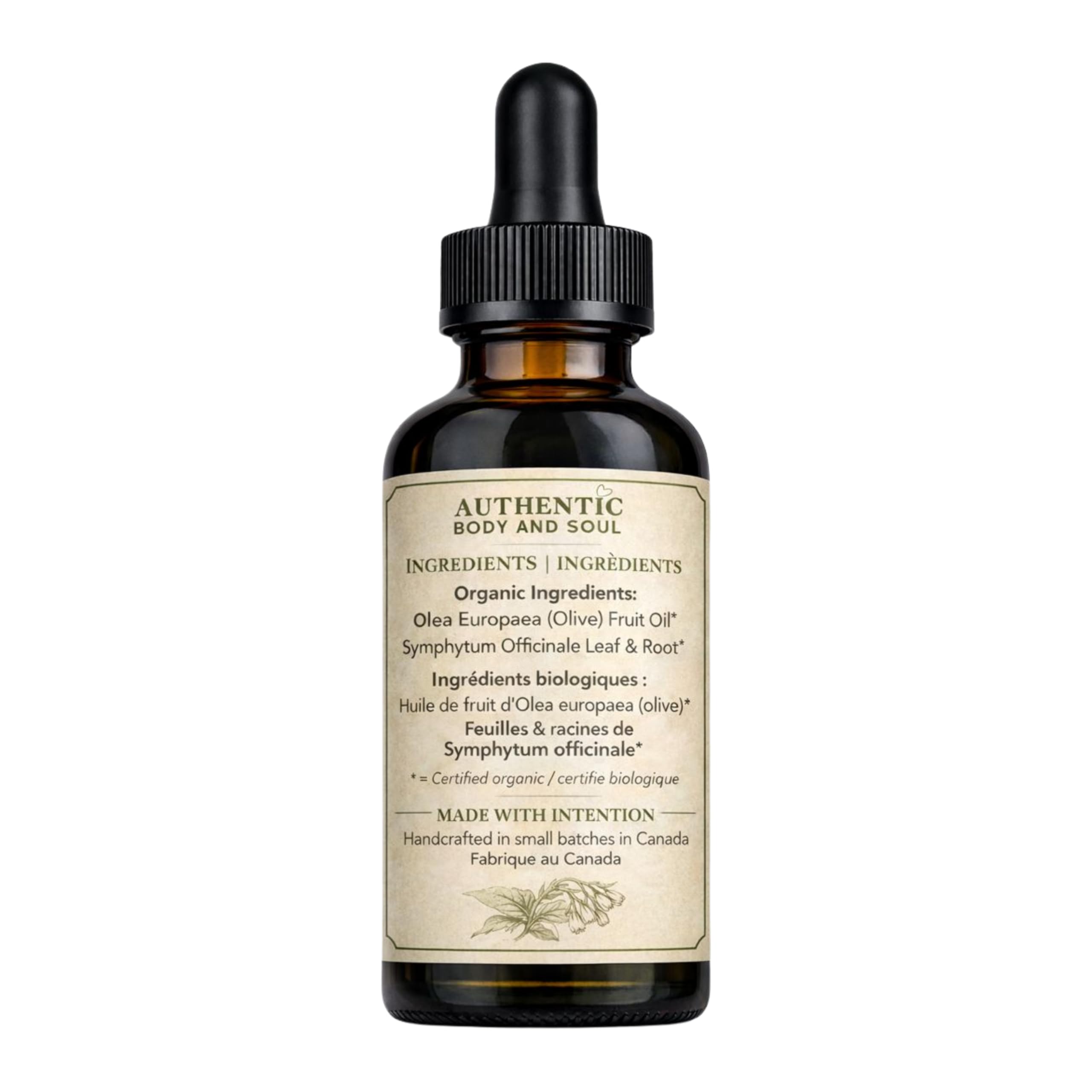 Comfrey Oil – Undiluted 2 oz Leaf & Root, Unscented, From Certified Organic Farm, Comfrey Infused Organic Cold-Pressed Olive Oil for Skin | Symphytum Officinale, Premium Herbal Handcrafted Slow-Infused, Authentic Body And Soul - 4