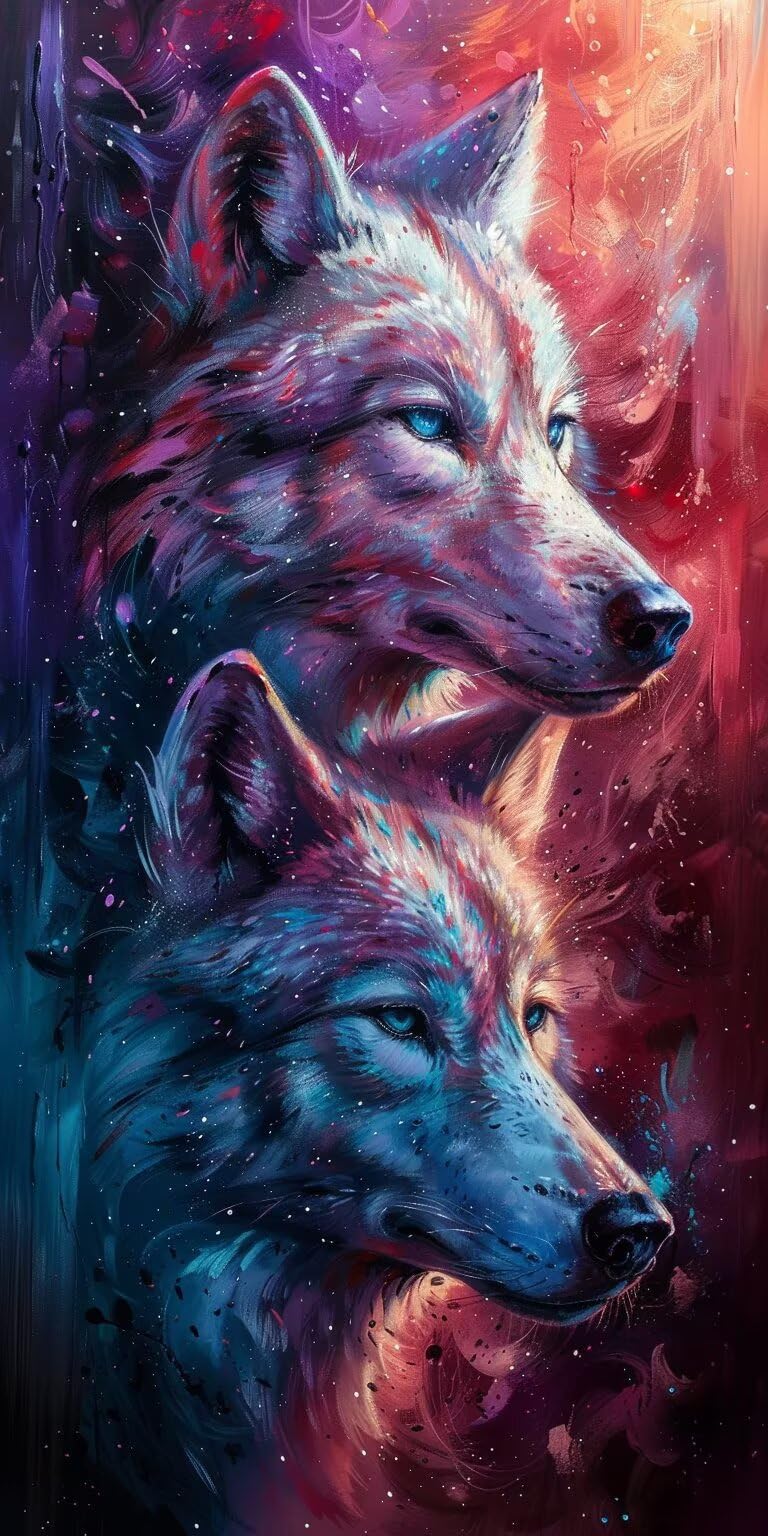 Dipingere con i Numeri Adulti Wolf, Dipingere con i Numeri Animale, Fai da te Paint by Numbers per Principianti, Hobby Creativi Adulti, Painting by Numbers per Decorazioni Casa Regalo 60x120cm 3-4785