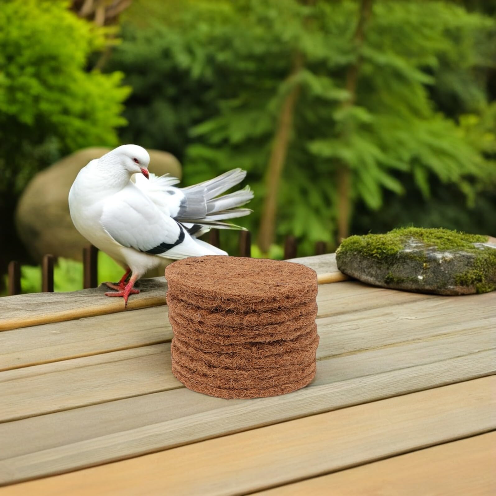Gatuida Tapis de Nidification Marron Lot de 15 pour Pigeons en Fibre Naturelle Coussins Respirants et Résistants Nid D'élevage et Incubation pour Cages à Oiseaux