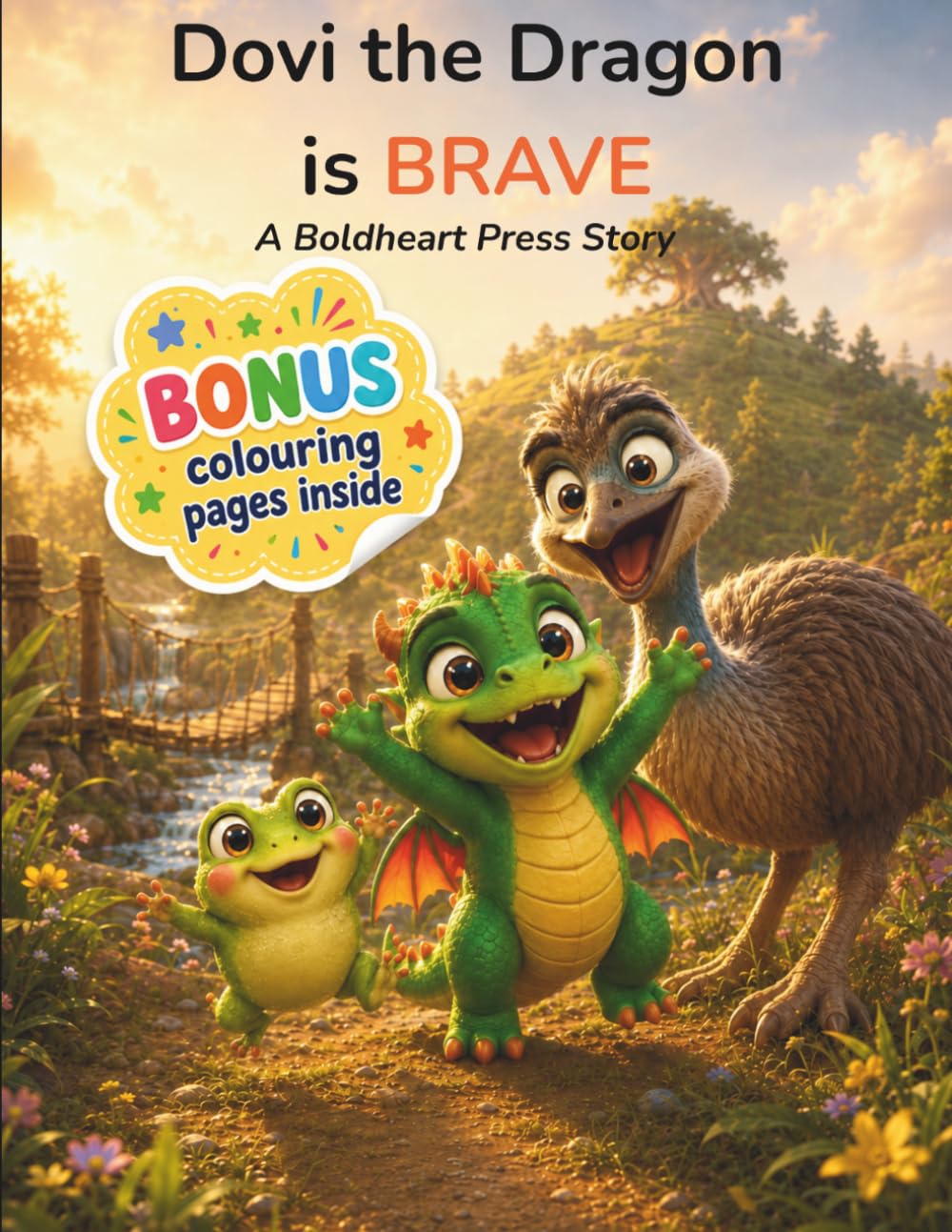Dovi the Dragon is BRAVE: Children's Story, Colouring & Activity Book