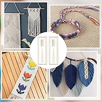 Vista 6 de OLYCRAFT Kit de telar de tejido de 2 juegos - Mini telares de tejido de madera - Telar de tejido de bricolaje y telar de tapiz artístico con peine