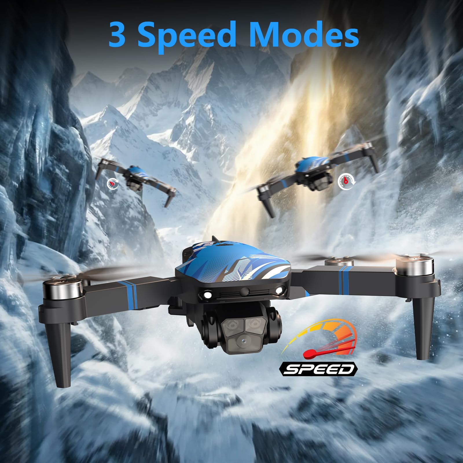 FPV Droni per Adulti Drone con Camera, Schermo LCD FPV Live Video, Motore Brushless, Sistema di Prevenzione Ostacoli a 270°, 3D Flips, Peso Inferiore a 250g, Supporta Schede SD fino a 32 GB Regalo
