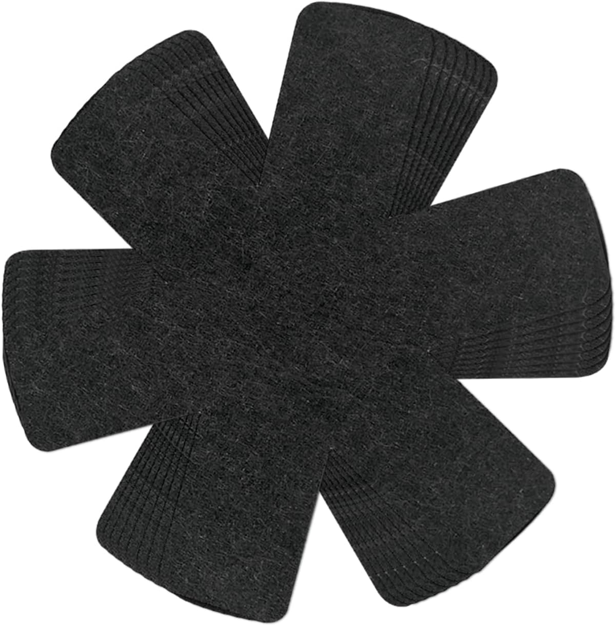 8-pack Pan Protectors (diameter 38cm), Heat Insulation Pads, Cup And Pan Protectors, High Temperature Resistant Felt Mats, Adjustable Size (black)