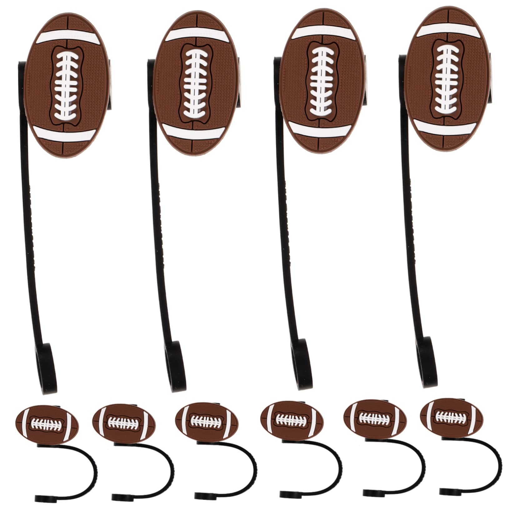 KICHOUSE 10pcs Reusable Sports Ball Straw Covers Straw Tips Protectors Football Lid Baseball Cap Sports Ball Covers Cap