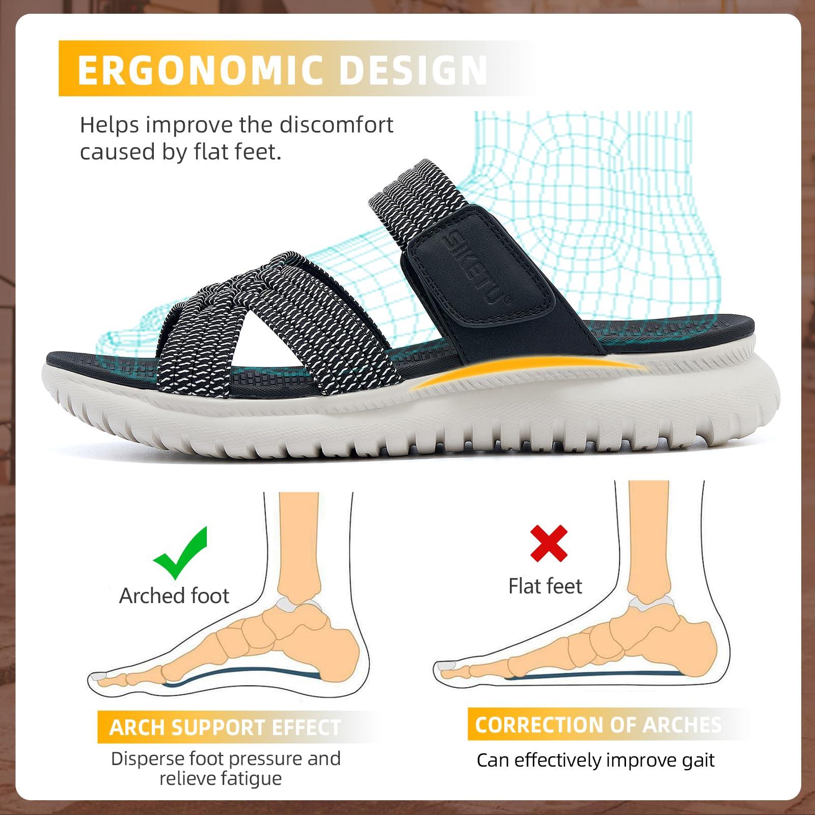 Acfoda Sandalias de Mujer Moda de Verano Zapatillas cómodas con Soporte ortopédico Zapatos Elegantes Informales Suaves y livianos Talla 35-42 EU