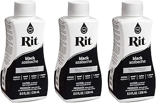 Rit Dye 43327 Purpose Liquid Dye, Black, 8 Fl Oz (Three Pack)