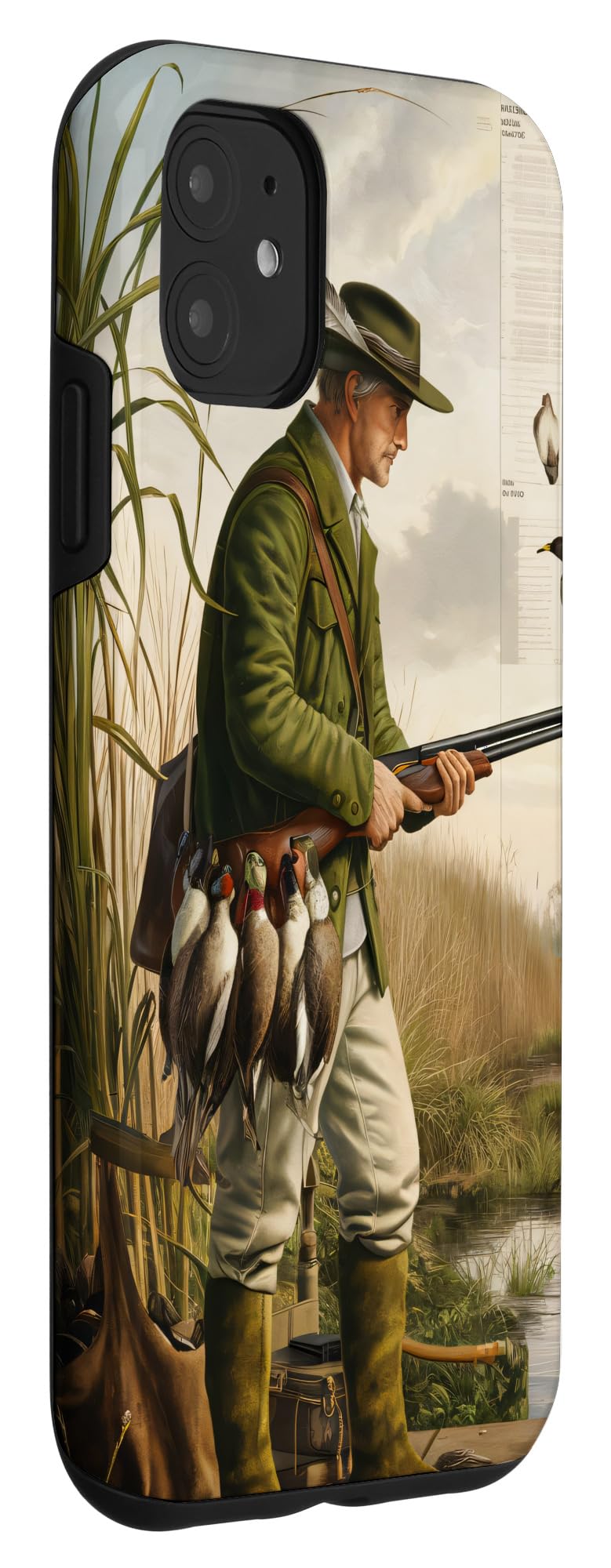 iPhone 11 Duck Hunter Men Vintage painting Case - Image 3