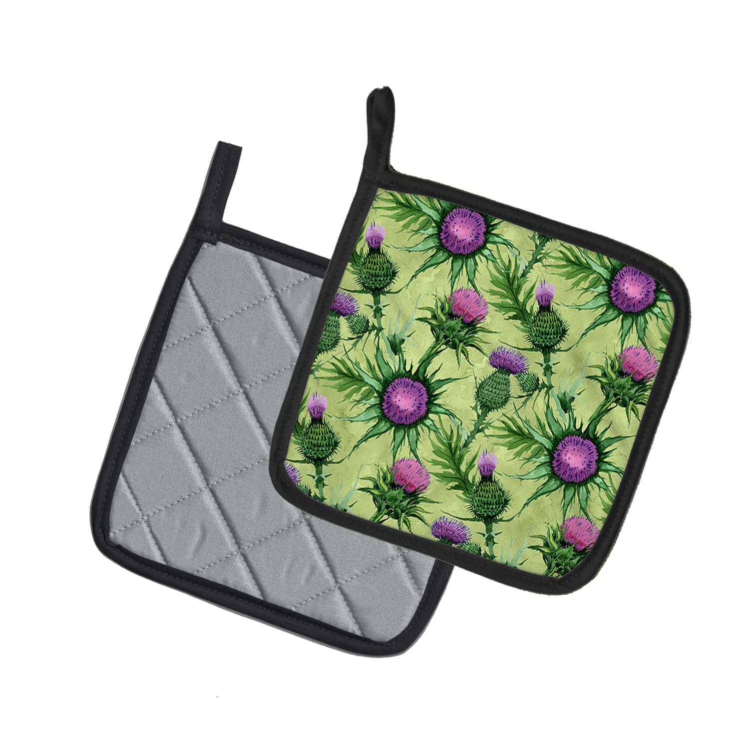 Caroline's Treasures CK1699PTHD Thistle Pair of Pot Holders Topflappen, Stoff, Mehrfarbig, 7.5HX7.5W
