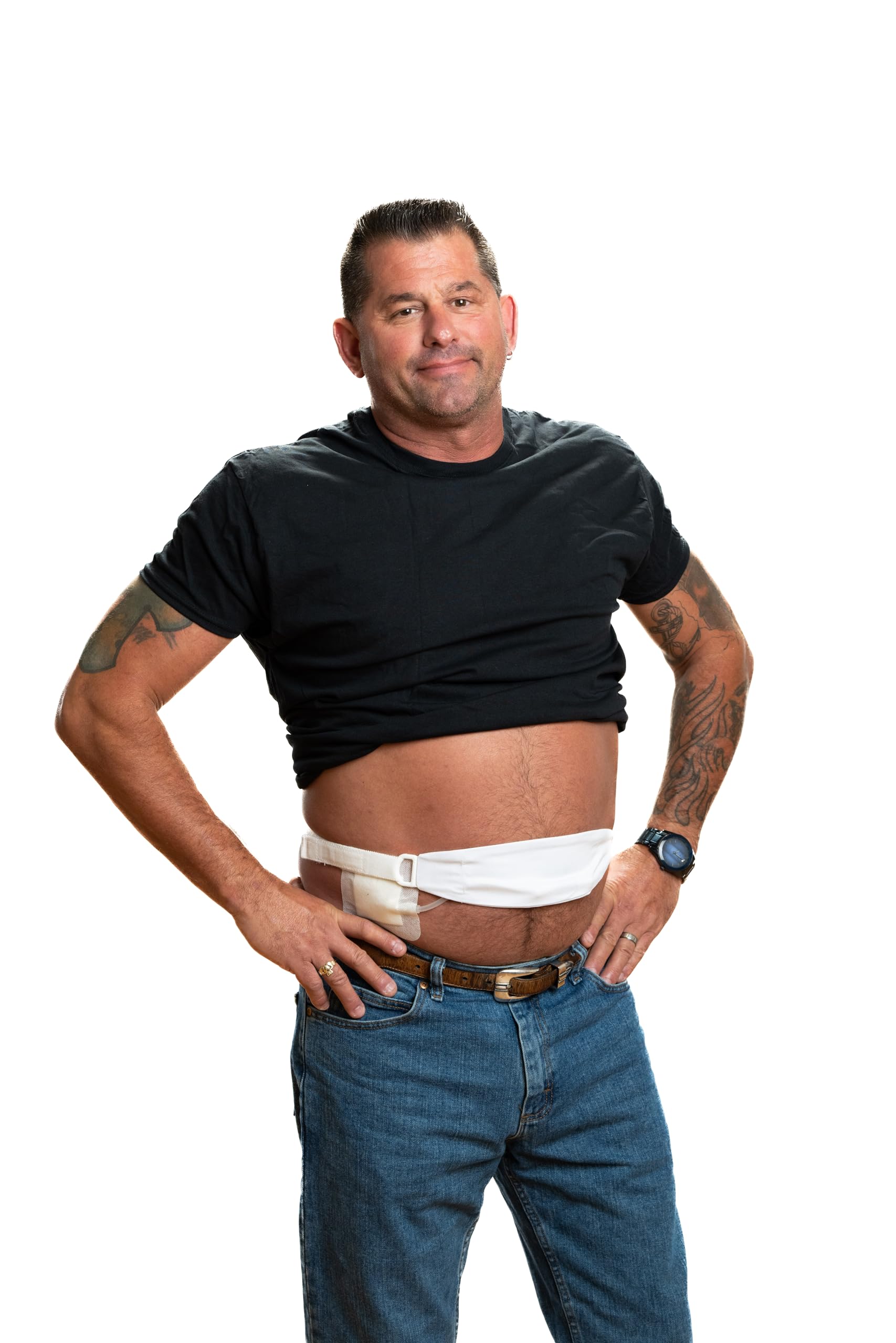 Tuck-Away PD Dialysis Abdominal Belt USA (Large, White)