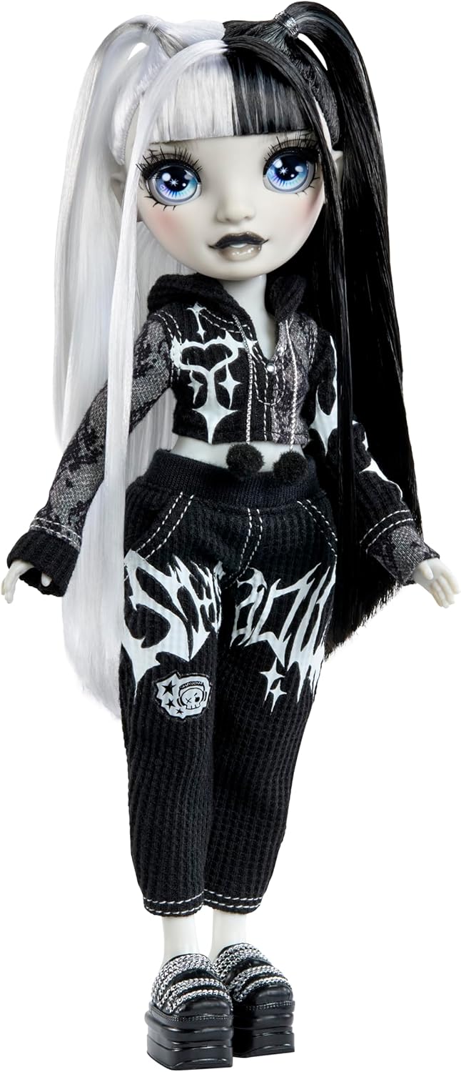 Rainbow High Shadow High Girl's Night Heather Grayson - Grayscale 11" Fashion Doll. Black and White Hair & Outfit. Girl's Night Accessories and Comb.