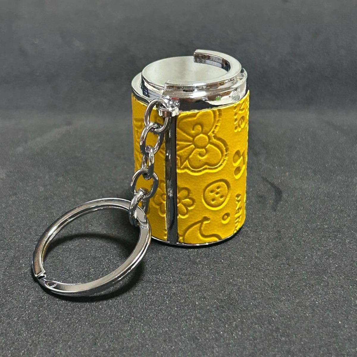 3個セット コインホルダー コインケース バネ式 販売済み キーホルダー レトロ コインシリンダー 水色 黄色 黄緑 小銭入れ 財布