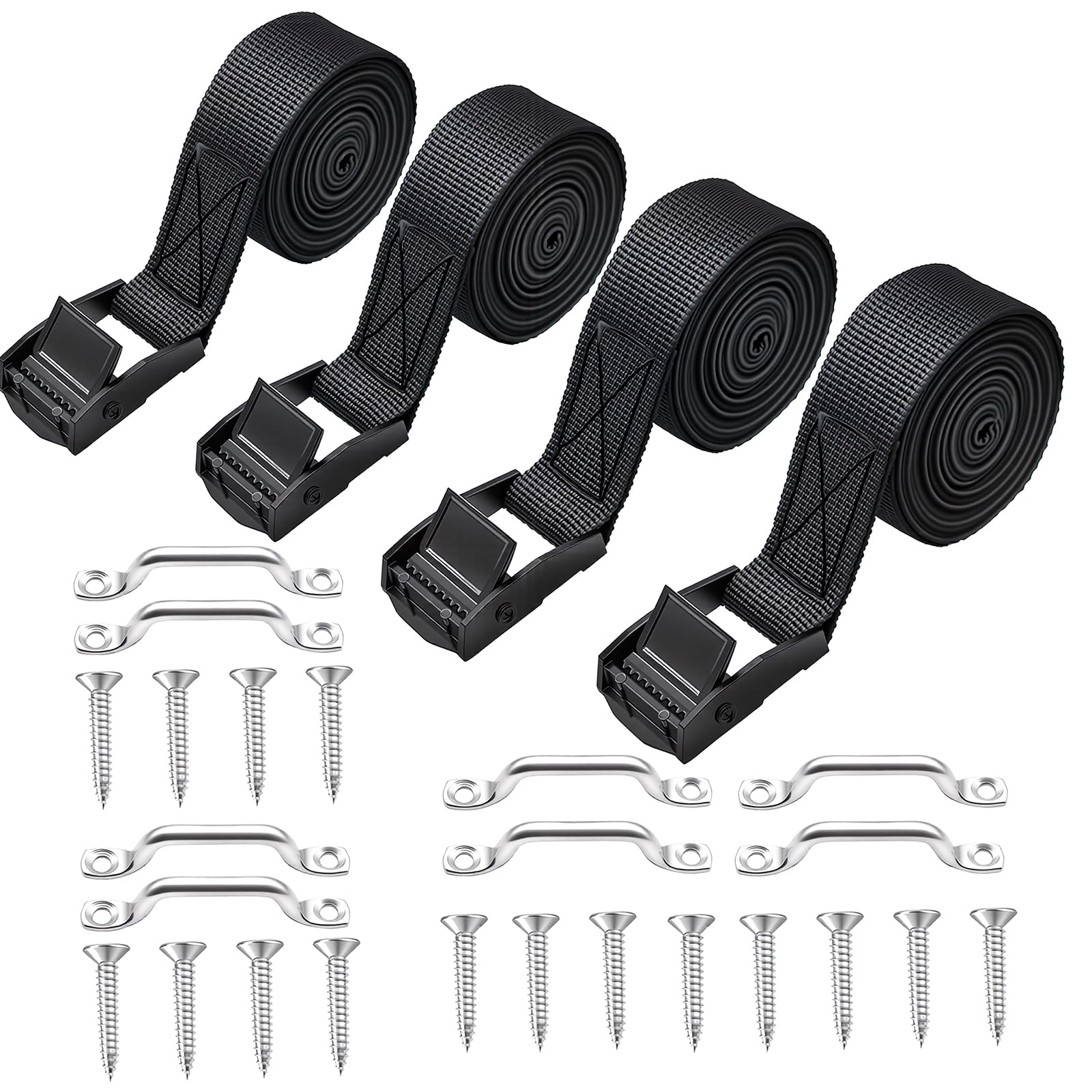 Ruibapa 4 Sets 1x4 ft Battery Tie Down Strap Kit