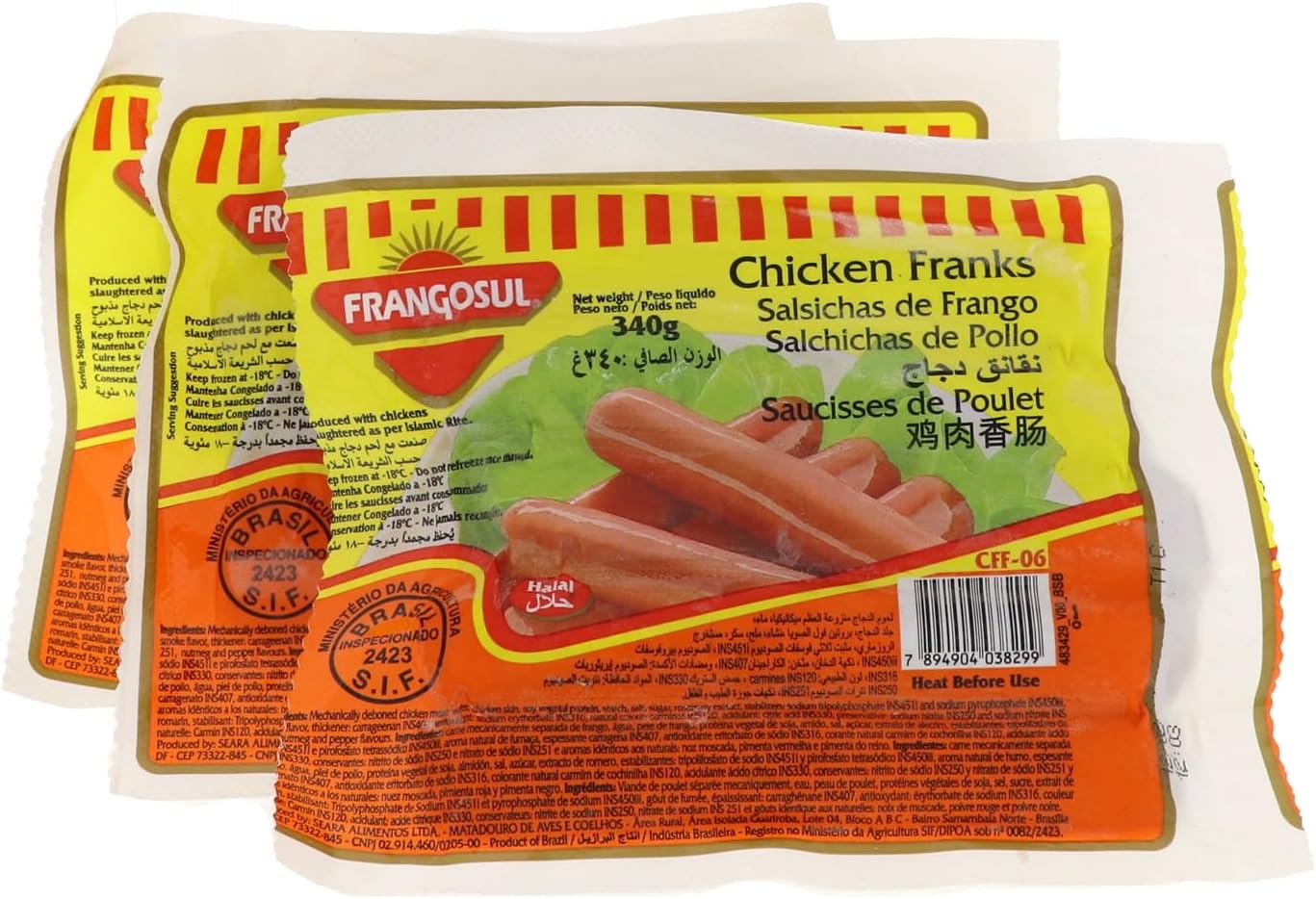 Frangosul Chicken Franks, 3 x 340 g